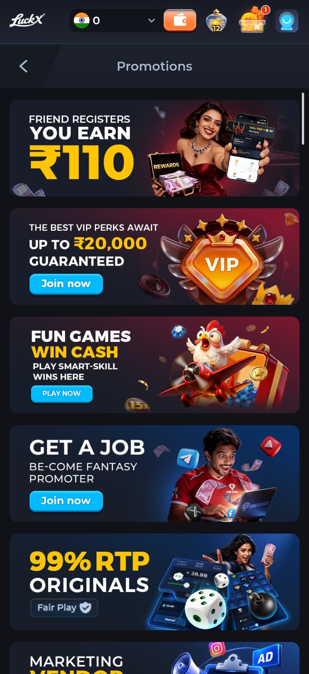 LuckX app screenshot 1